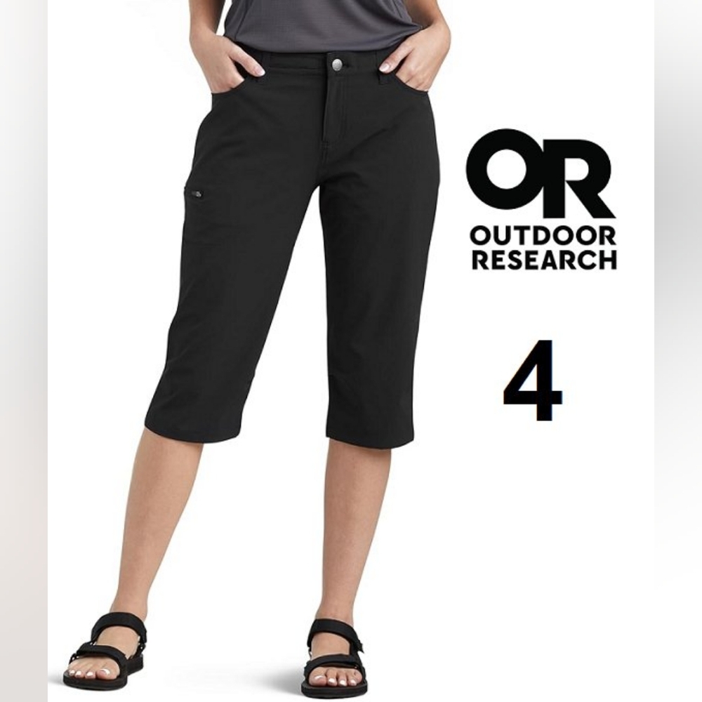 Outdoor Research Ferrosi Capris, Black, Size 4, UPF 50+